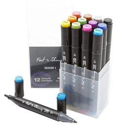 Набор скетч-маркеров Fat&Skinny "Основной 2" 12 шт спиртовые маркеры