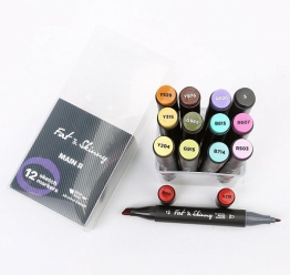 Набор скетч-маркеров Fat&Skinny "Основной 2" 12 шт спиртовые маркеры