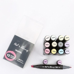 Набор скетч-маркеров Fat&Skinny "Пастельные" 12 шт спиртовые чернила