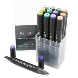 Набор скетч-маркеров Fat&Skinny "Мистический лес" 12 шт спиртовые чернила