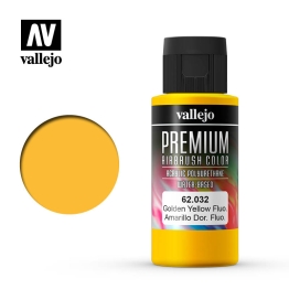Краска для аэрографии акрил-уретановая Vallejo Premium Золотистая флуоресцентная