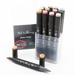 Набор скетч-маркеров Fat&Skinny "Телесные" 12 шт спиртовые чернила
