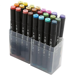 Набор скетч-маркеров Fat&Skinny "Палитра 2" 24 шт спиртовые чернила