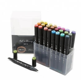 Набор скетч-маркеров Fat&Skinny "Палитра 2" 24 шт спиртовые чернила