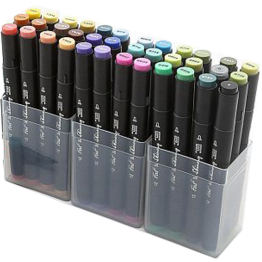 Набор скетч-маркеров Fat&Skinny 36 шт спиртовые чернила