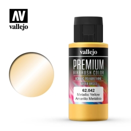 Краска для аэрографии акрил-уретановая Vallejo Premium Металлик желтый