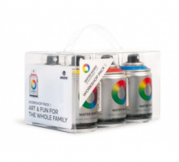 Набор красок для граффити аэрозоль Water Based 6 цветов по 100 мл
