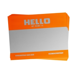 Набор 100 оранжевых стикеров Montna Hello my name