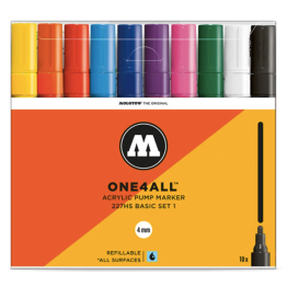 Набор акриловых маркеров Molotow ONE4ALL 227HS "Базовый" 10 шт / 4 мм