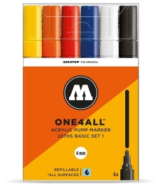 Набор акриловых маркеров Molotow ONE4ALL "Базовый 1" 6 шт / 4 мм