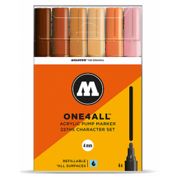 Набор акриловых маркеров Molotow ONE4ALL 227HS "Персонажи" 6 шт / 4 мм