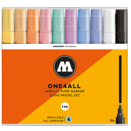 Набор акриловых маркеров Molotow ONE4ALL 227HS "Пастельные" 10 шт / 4 мм