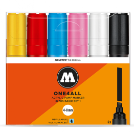 Набор акриловых маркеров Molotow ONE4ALL 327HS "Базовый" 6 шт / 8 мм
