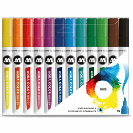 Набор акварельных маркеров Molotow AQUA COLOR BRUSH "Базовый" 12 шт