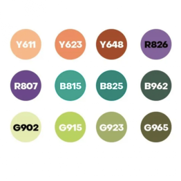 Маркеры для скетчей Fat&Skinny Brush "Мистический лес" 12 шт спиртовые чернила