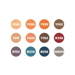 Маркеры для скетчей Fat&Skinny Brush "Старый город" 12 шт спиртовые чернила