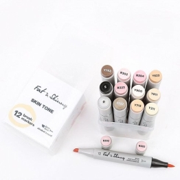 Маркеры для скетчей Fat&Skinny Brush "Телесные" 12 шт спиртовые чернила